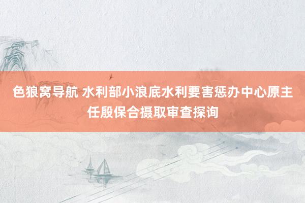 色狼窝导航 水利部小浪底水利要害惩办中心原主任殷保合摄取审查探询