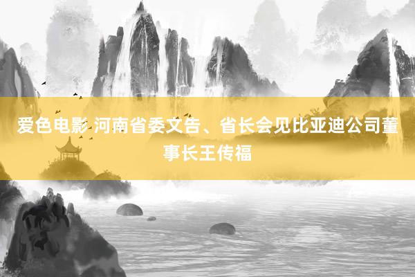 爱色电影 河南省委文告、省长会见比亚迪公司董事长王传福