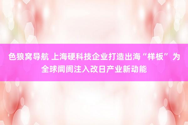 色狼窝导航 上海硬科技企业打造出海“样板” 为全球阛阓注入改日产业新动能